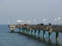 Die 200 m lange Seebrücke zur Ostsee in Heiligendamm