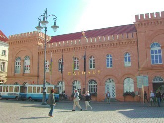 Rathausgebäude am Markt in Schwerin