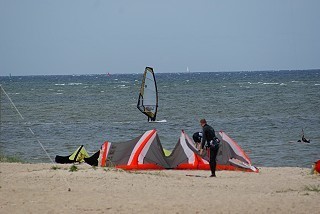Kitesurfer auf Sylt bereiten alles für Ihren Ritt vor