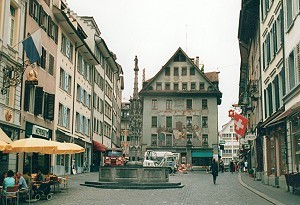 Altstadt von Disentis in der Schweiz
