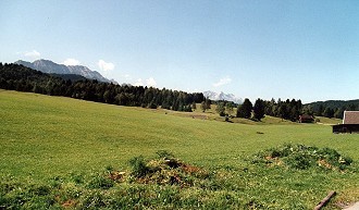 Sommerwiese in der Wintersportregion Garmisch-Partenkirchen