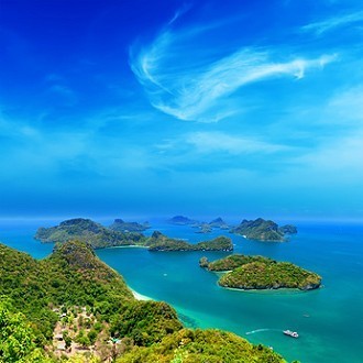 Traumland Thailand, blaue Lagune vor Ko Samui Traumland Thailand, blaue Lagune vor Ko Samui